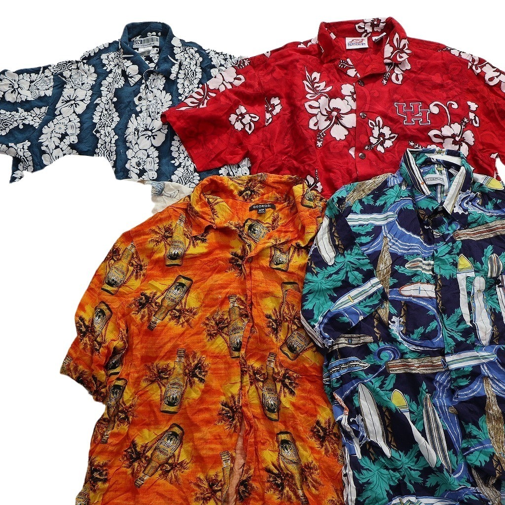 アロハシャツ 柄シャツ等 古着 卸 まとめ売り 33枚セット ハイビスカス 和柄 アロハシャツ 柄シャツ等 古着 卸 まとめ売り 不味く 33枚セット