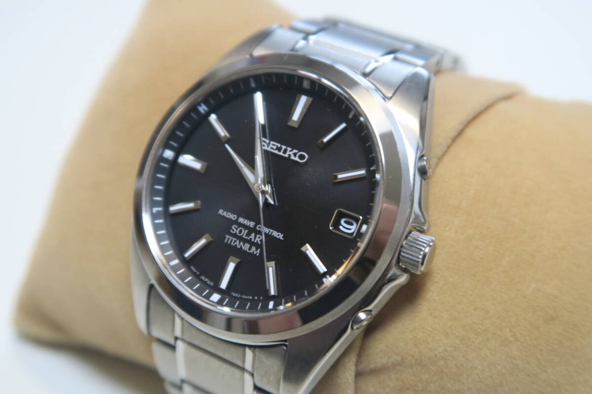 極美品【稼働品】SEIKO セイコー 7B22 ホワイト シルバー ソーラー 撮さ