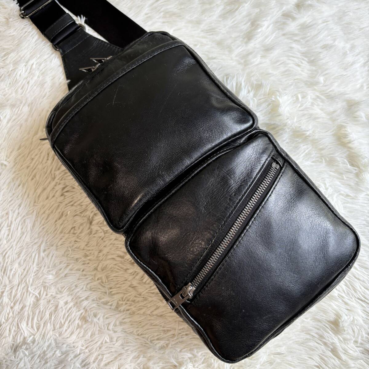 廃盤 希少】PORTER ZOOM レザー 本革 ワンショルダーバッグ 黒 