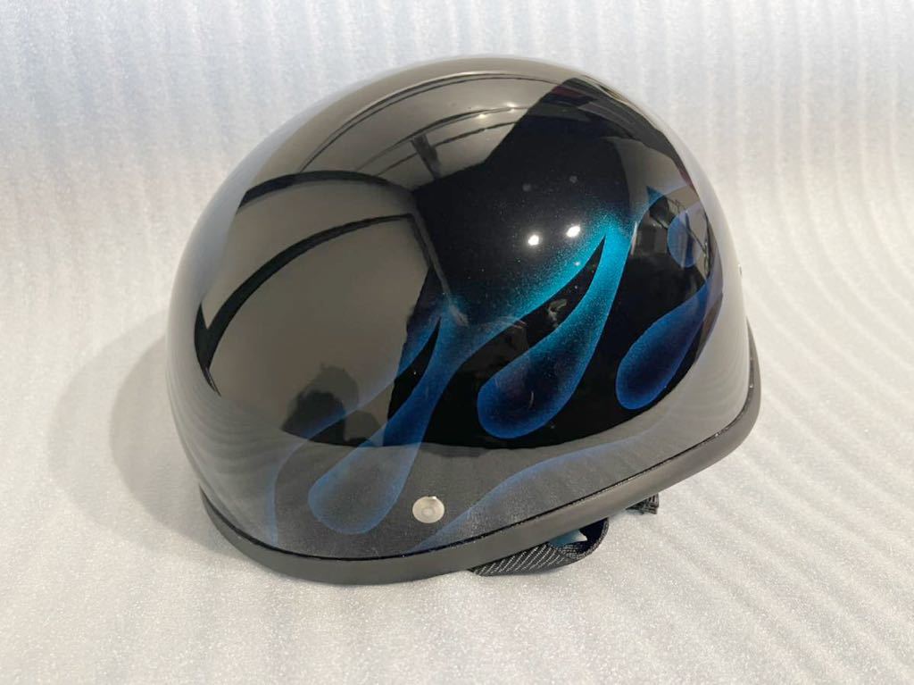 カスタムペイントダックテールヘルメット彫金パール半キャップハーレー 