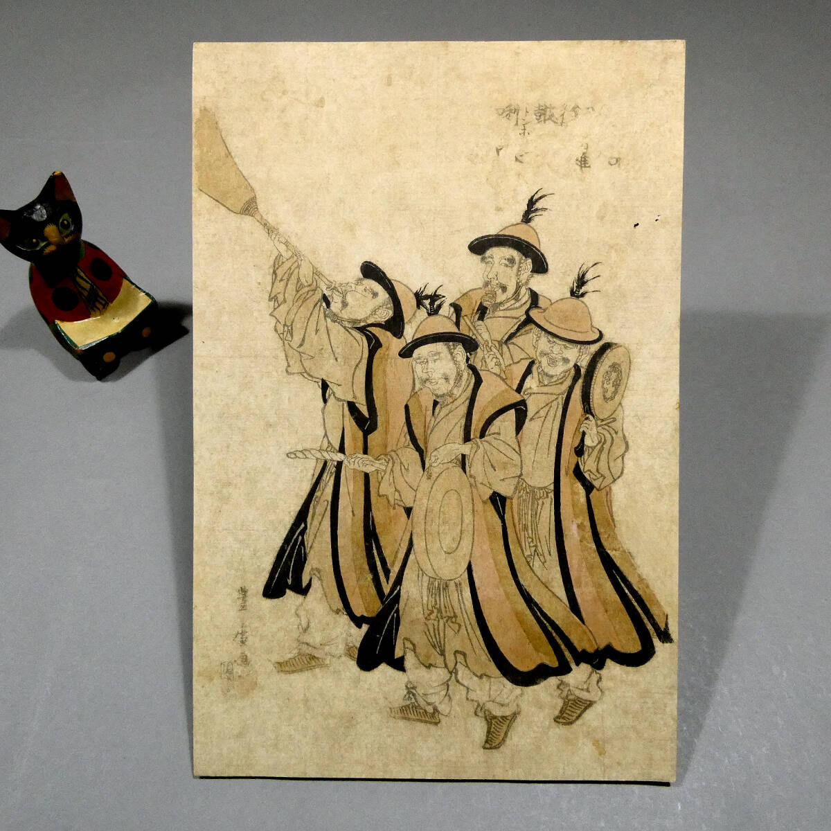 喜多川歌麿　紅梅に鷹 Yahoo!オークション - 木版画 喜多川歌麿【紅梅に鷹】大江戸木版