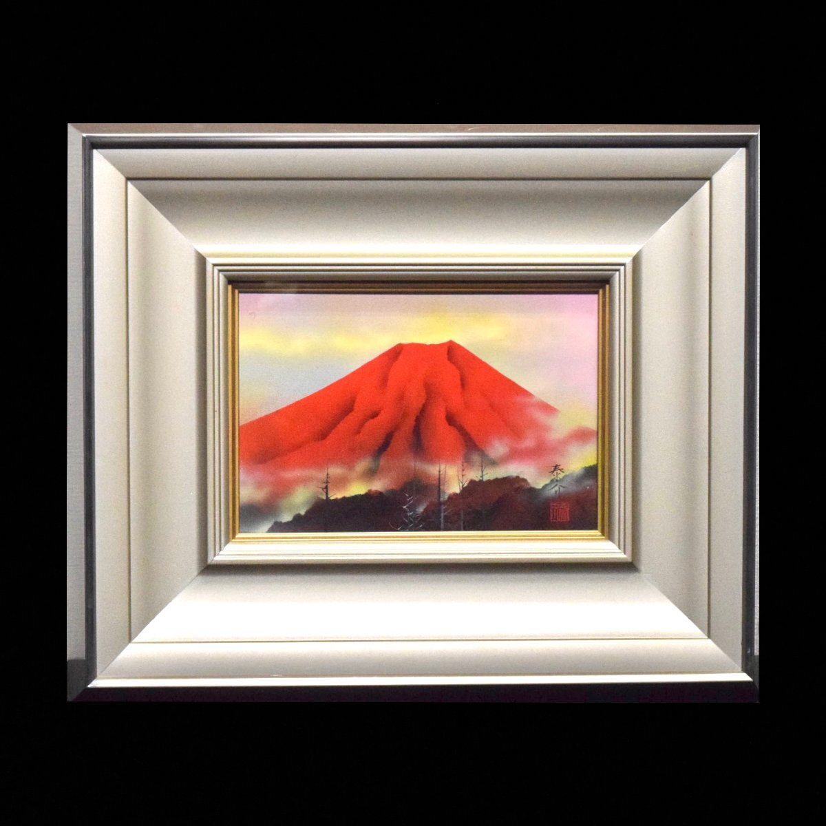 浜田泰介 油彩 赤富士 4号 浜田泰介