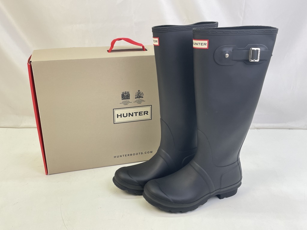 HUNTER 24.0cm 温かかっ ロングレインブーツ 長靴 美品 