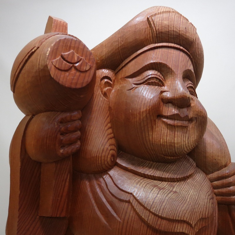 大黒天 木彫り 置物　一刀彫　アンティーク　ヴィンテージ　レトロ　縁起物　大黒様 大黒天 木彫り 置物 一刀彫 アンティーク ヴィンテージ レトロ