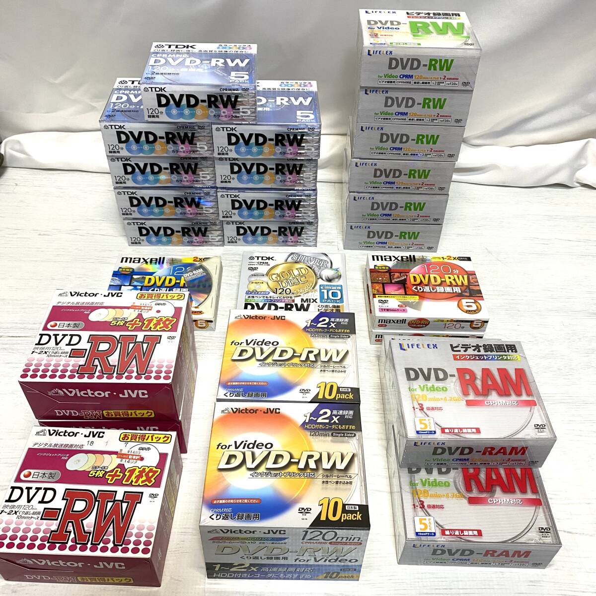 未使用】maxell DVD-RAM 120分 DVD-RW セット 5パック（maxell DVD-RW 