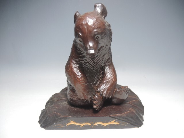 熊 ベア 壁掛け 置物 木製 木彫り 彫刻 顔 面 大型 動物 工芸品 レトロ