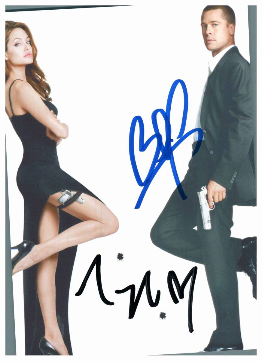 アンジェリーナ・ジョリー直筆サイン入り2Lサイズ写真…Mr.&Mrs.スミス