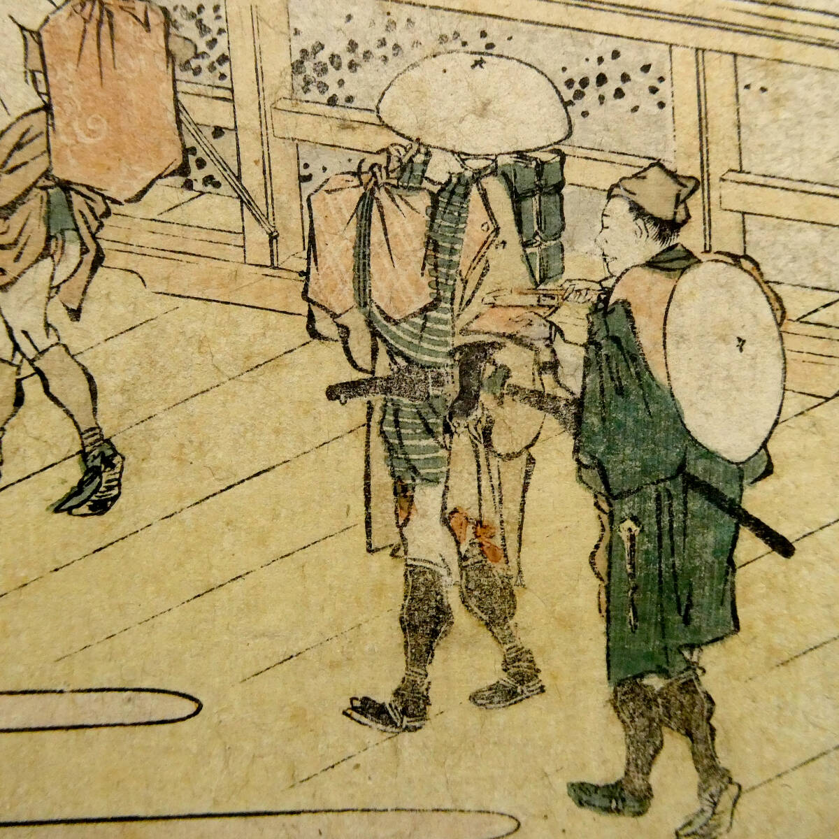 小説故郷、の口絵木版画、中沢弘光画