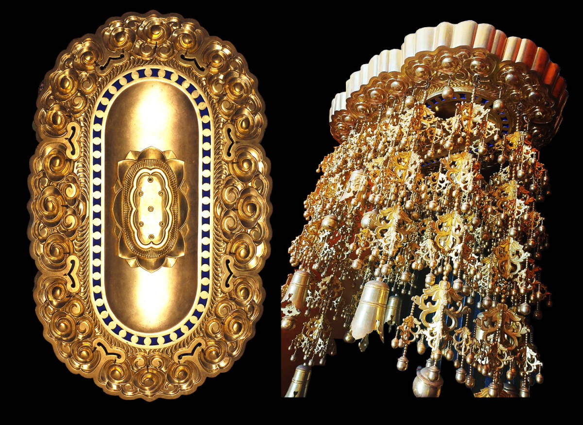 社寺彫刻 木造 両面彫 龍の欄間 約120cm/寺院 仏閣 荘厳 木鼻 木彫り