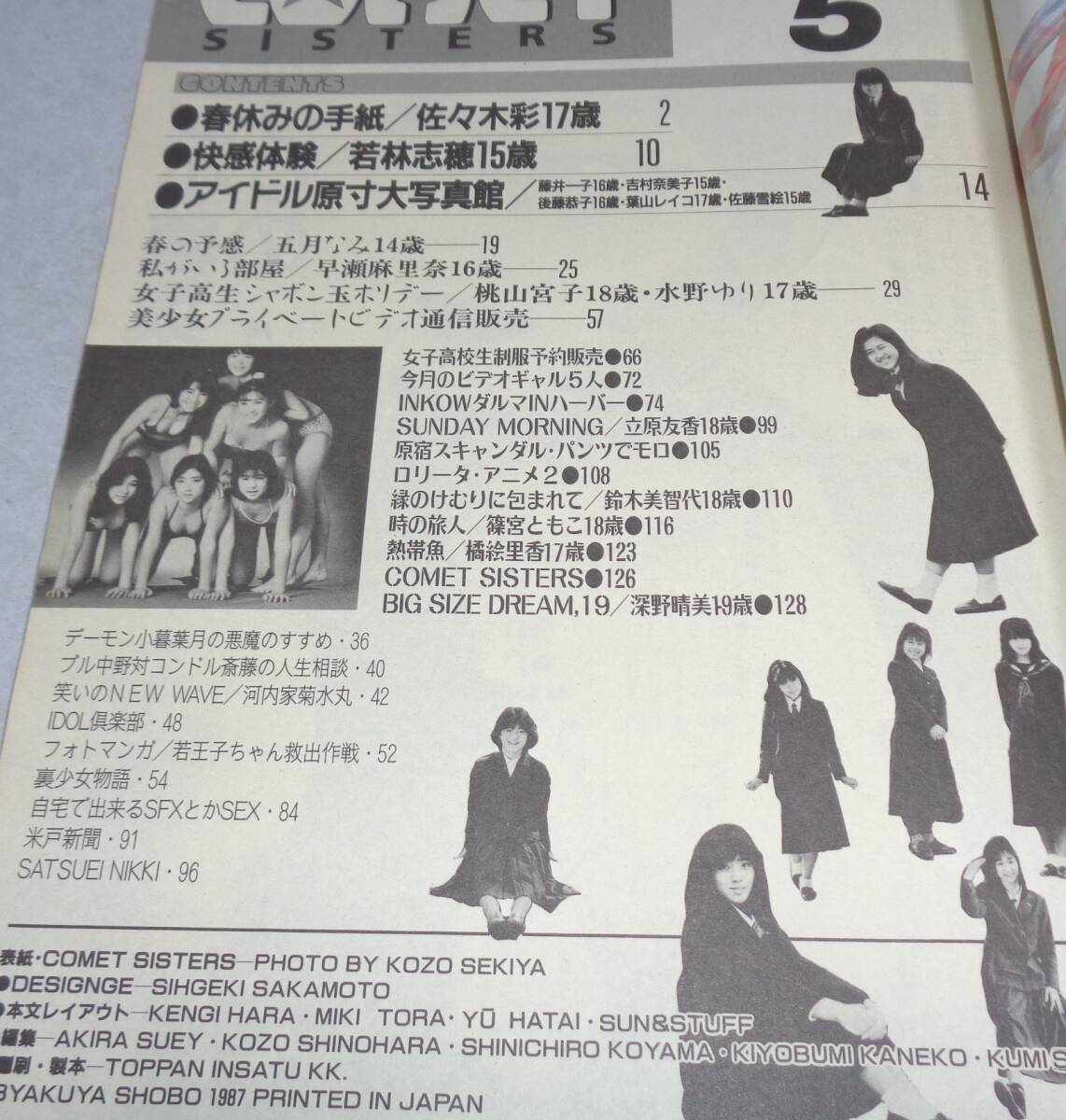 中古】☆ コメットシスターズ 1987年7月号 ☆杉浦あづさ 藤野佳美 悦美