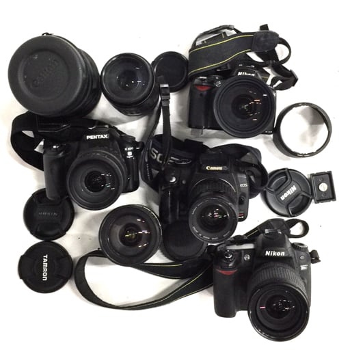 1円 Nikon D80 PENTAX K100 等 デジタル一眼レフ レンズ まとめセット 現状品 ニコン ペンタックス Ｙ73690-4の1番目の画像