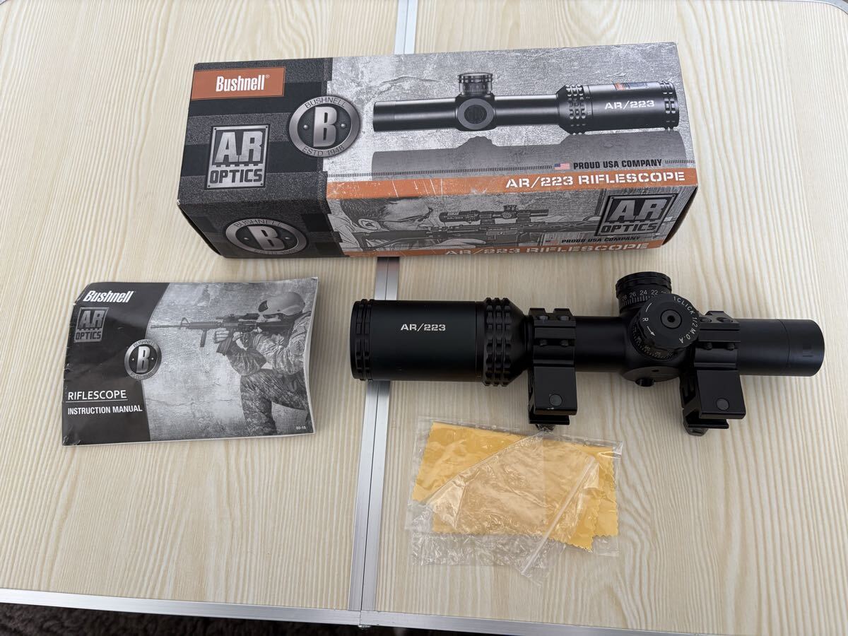 【目立った傷や汚れなし】実物 Bushnell ブッシュネル AR223 ライフルスコープ 1-4 AR91424の落札情報詳細 ...
