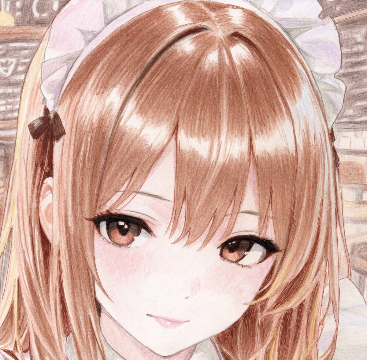 新品】色紙 オリジナル 手描きイラスト 女の子 メイド服の落札情報詳細
