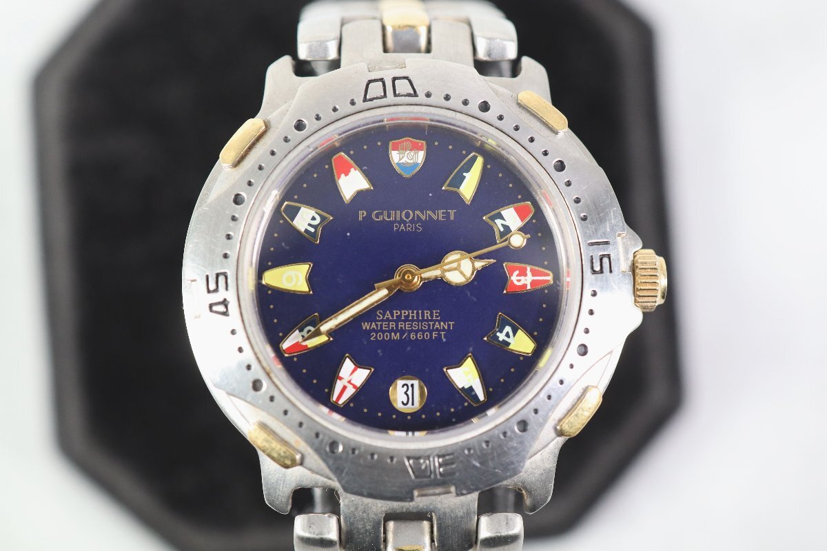 中古】外観良好 P.GUIONNET ピエールギオネ メンズ腕時計 クオーツ 