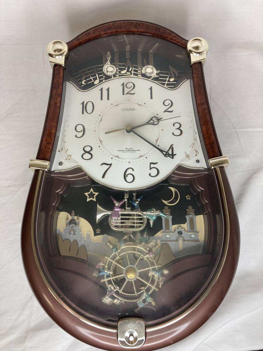 展示品 ☆ CITIZEN 壁掛け時計 パルミューズロンド 茶 4MN401-B23 毎正