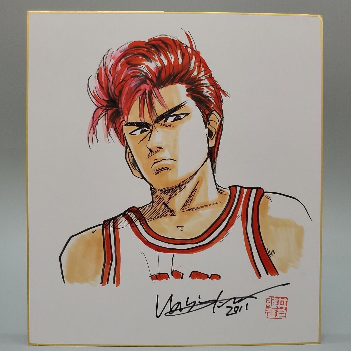 新品】SLAM DUNK 井上雄彦◇三井寿直筆サイン色紙 額付・ジャンプ25
