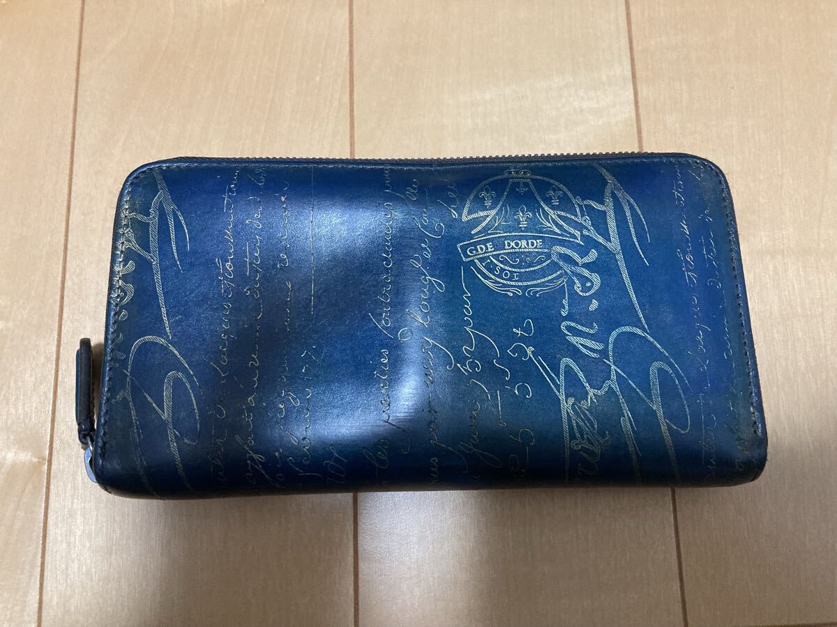 新品】Berluti ベルルッティ ITAUBA 長財布 ブルー＋ゴールデン