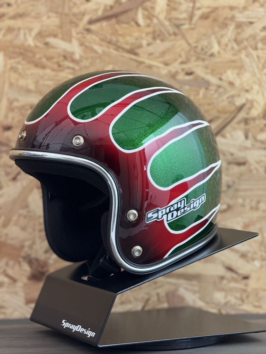 新品】カスタムペイントヘルメット半キャップコルク半クロムハーツ