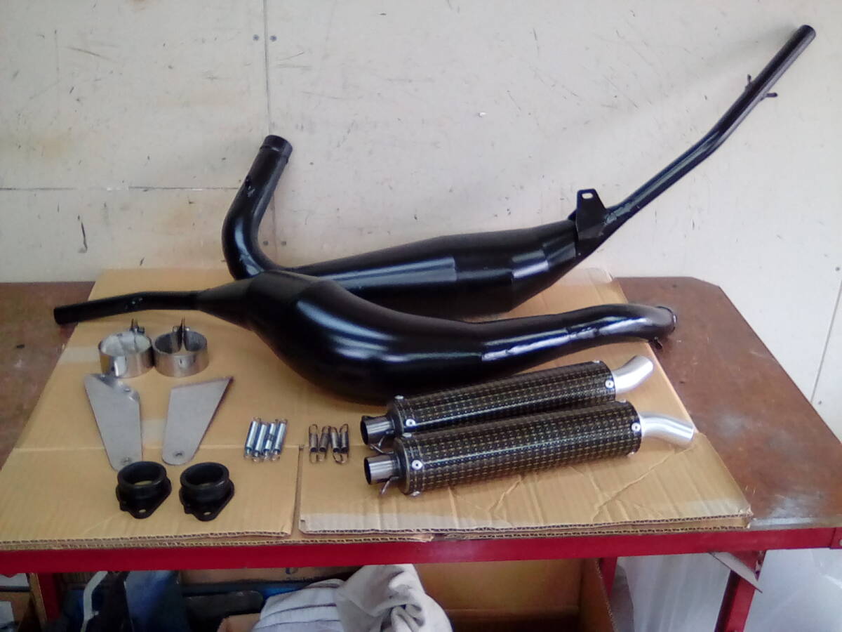 中古】当時物ウルフ250スガヤ右2本出しチャンバーVJ21AマフラーSUGAYA