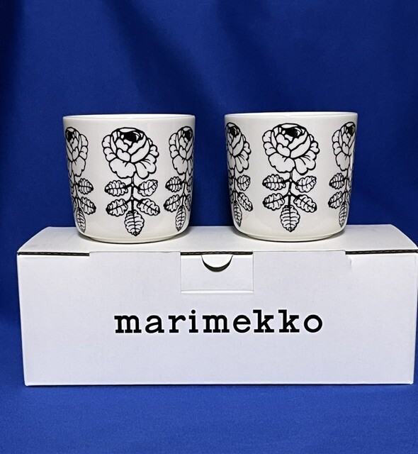【未使用美品】マリメッコ★ヴィヒキルース★旧ロゴラテマグ　2個 新品】廃盤 マリメッコ ヴィヒキルース ラテマグ ライトブルー ペア
