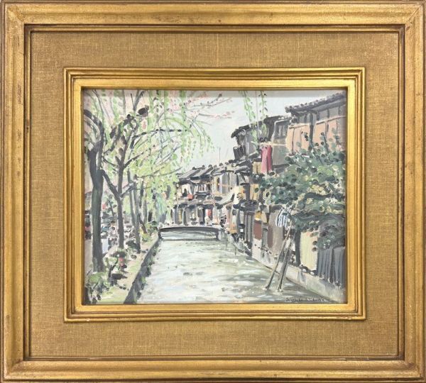 GLC】佐藤泰生 「ベニス（緑の運河）」 ◇名古屋画廊取扱・ガラス絵
