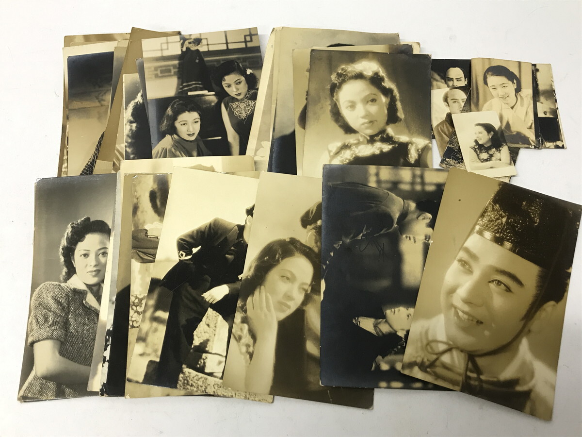 李香蘭(山口淑子)&長谷川一夫 直筆サイン入り戦前戦後ブロマイド写真の