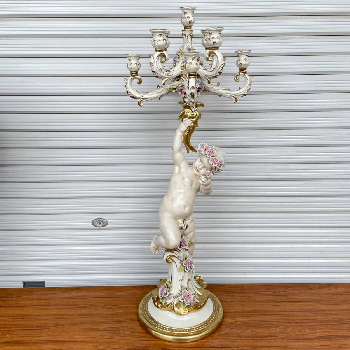 英国王室御用達 GARRARD/ガラード社 銀製燭台 重量約5700g 西武