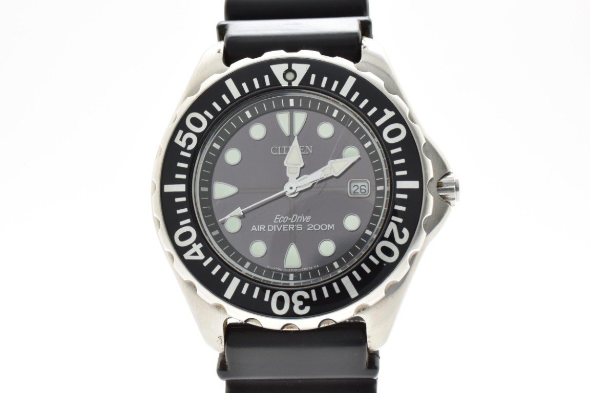 中古】シチズン CITIZEN エコドライブ エアダイバーズ 200m 純正ラバー