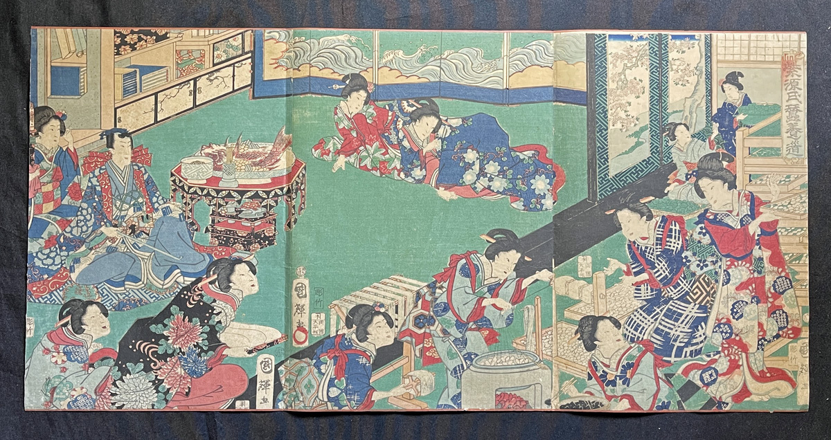 Z46 二代歌川国輝「姫路 兜山和助」◇力士◇相撲絵◇土俵◇兵庫◇版画