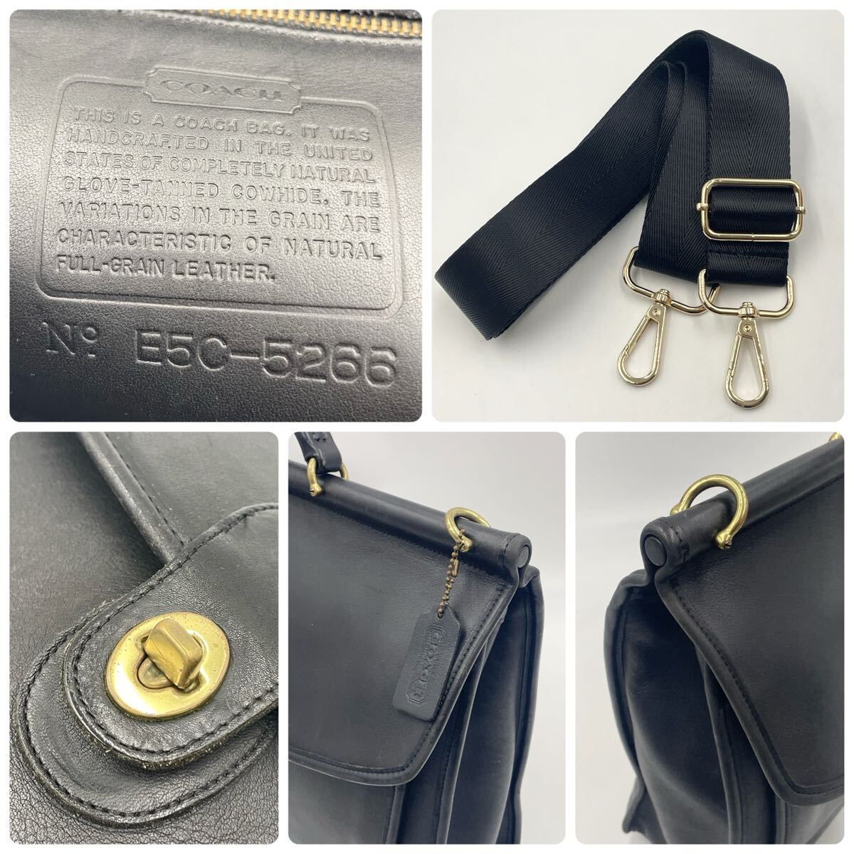 COACH オールドコーチ オールレザー2wayショルダーブリーフバッグ 5265