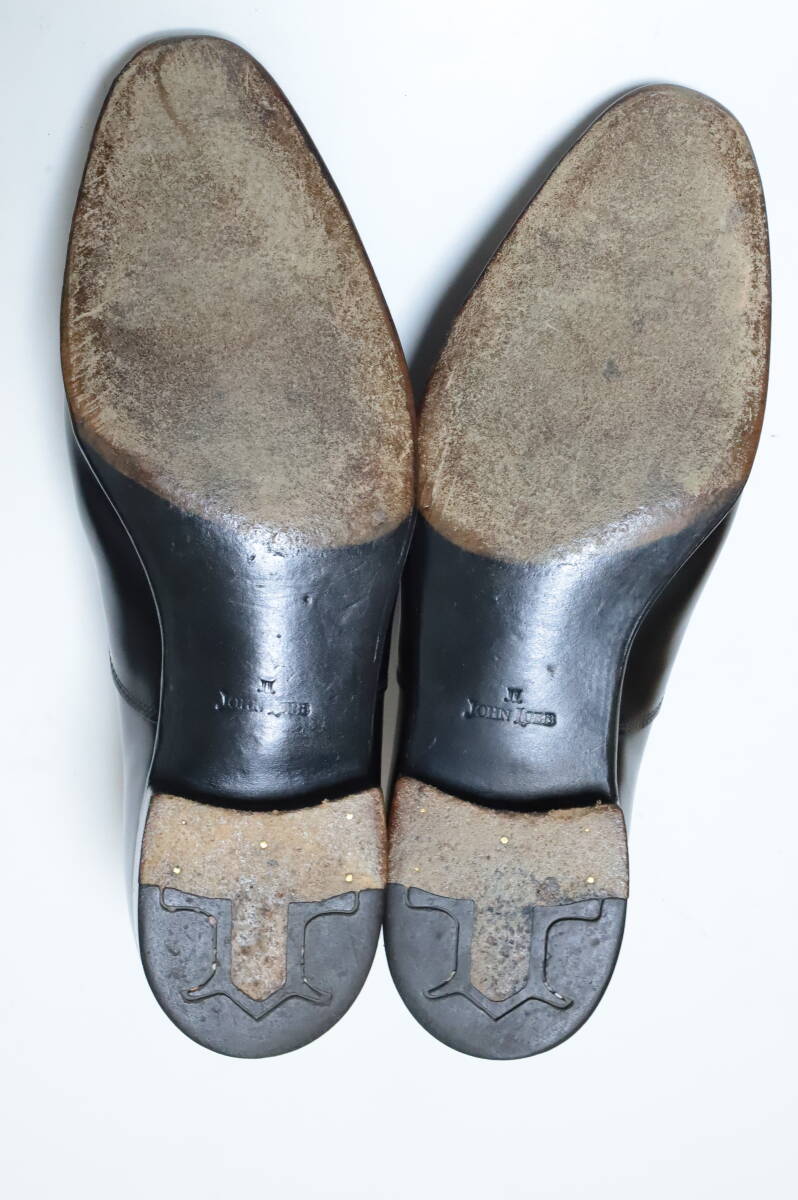 美品 ジョンロブ フィリップ2 ダブルバックル PEWTER UK9E JOHN LOBB