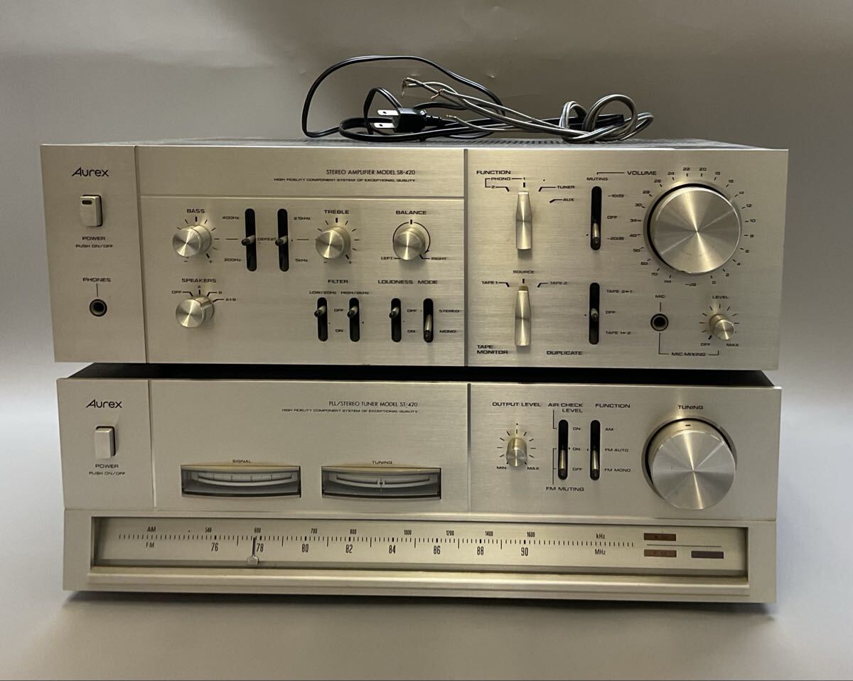 中古】06/06-13 AUREX オーレックス ステレオ チューナー アンプ ST