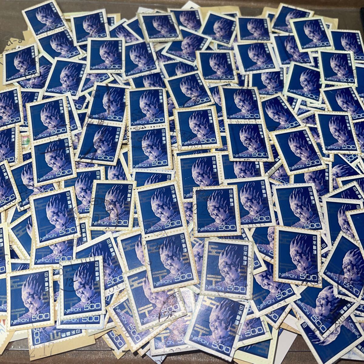 未使用】普通切手 青バサラ 新伐折羅大将 500円【未使用切手】の落札