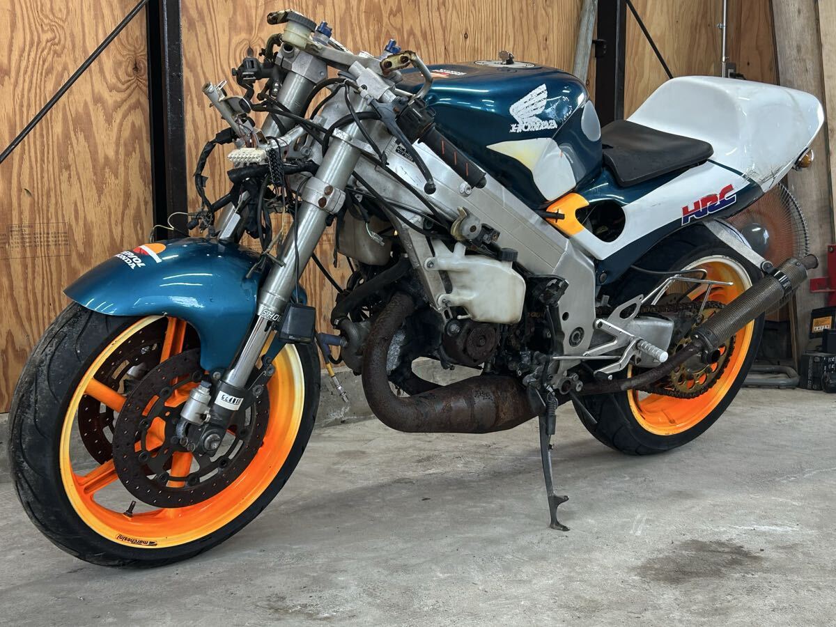 片目耐久カウル FRP製 NSR250/MC18 銀テラ ライト、ステー付き MC16