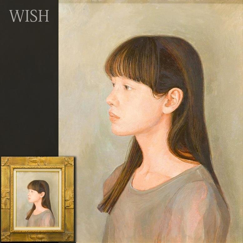 GLC】藤岡心象 「湖」 ◇一枚の絵取扱・油彩50号古径額 少女像不動の