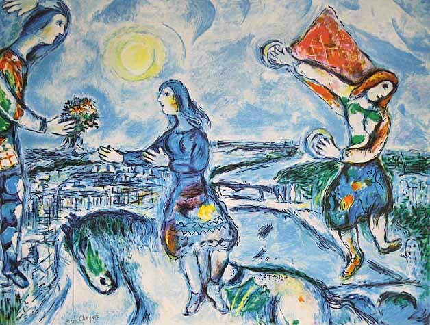 ∇花∇【マルク シャガール(Marc Chagall)】作 限定リトグラフ『赤い
