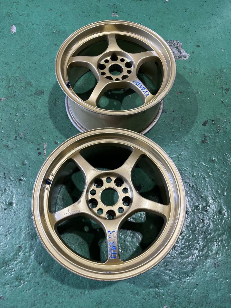 蛍光オレンジ！【 中古4本セット 】RAYS グラムライツ57D 17インチ 9J