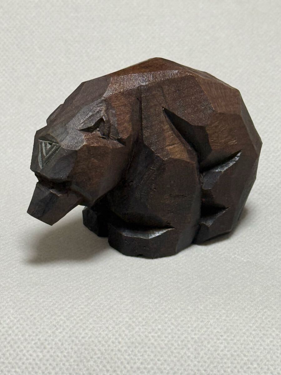 木彫り熊 八雲 十倉金之（号：兼行） 八雲の木彫熊 ガラス目 焼印有 手