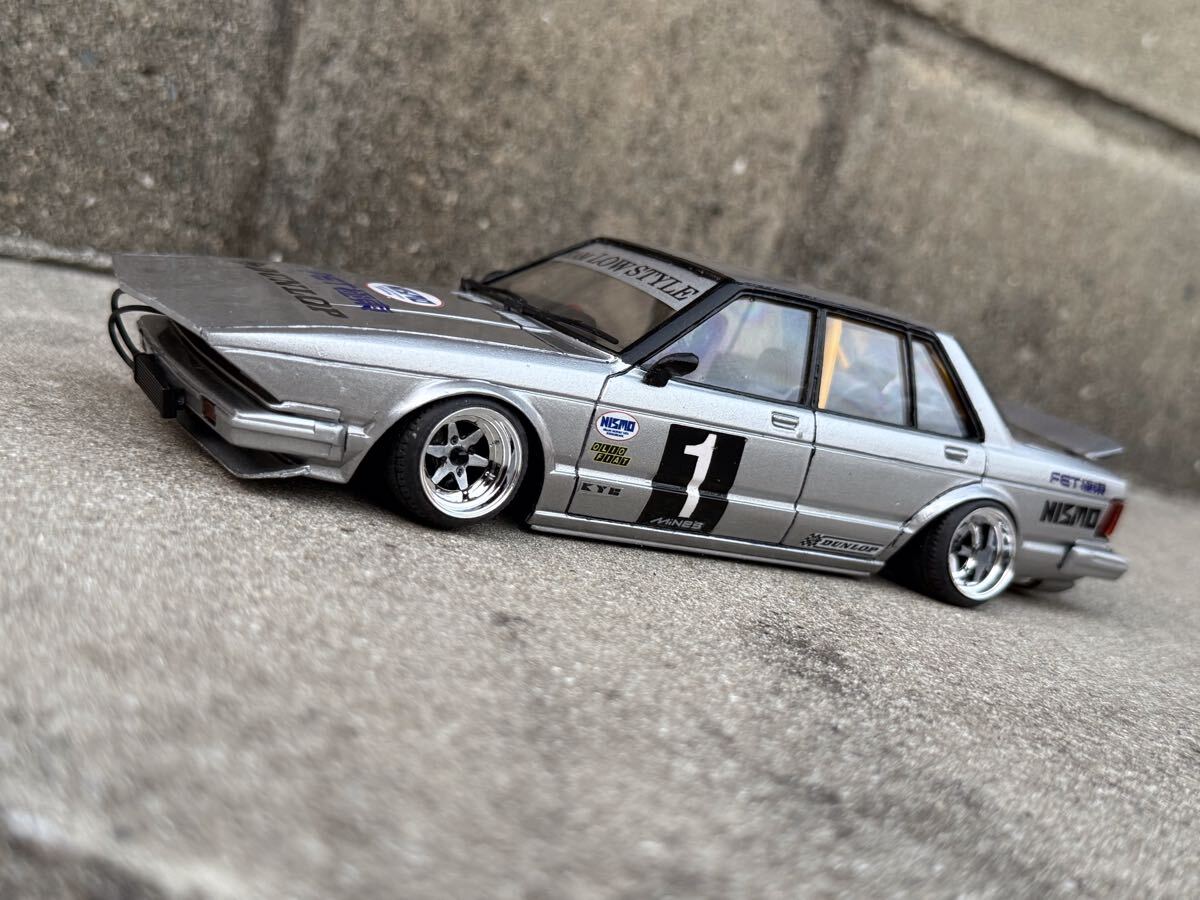 1/24 レア？ 910ブルーバード二枚改完成品 旧車 暴走族車 街道レーサー