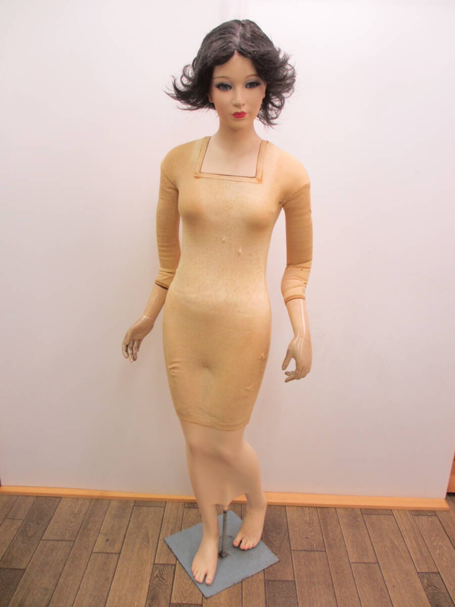 昭和レトロ　マネキン　人形　ドール　洋品店什器　アンティーク　ビンテージ　女の子 □昭和レトロ 可愛い 女の子 マネキン 人形 身長99cm ブルマ付き☆女子
