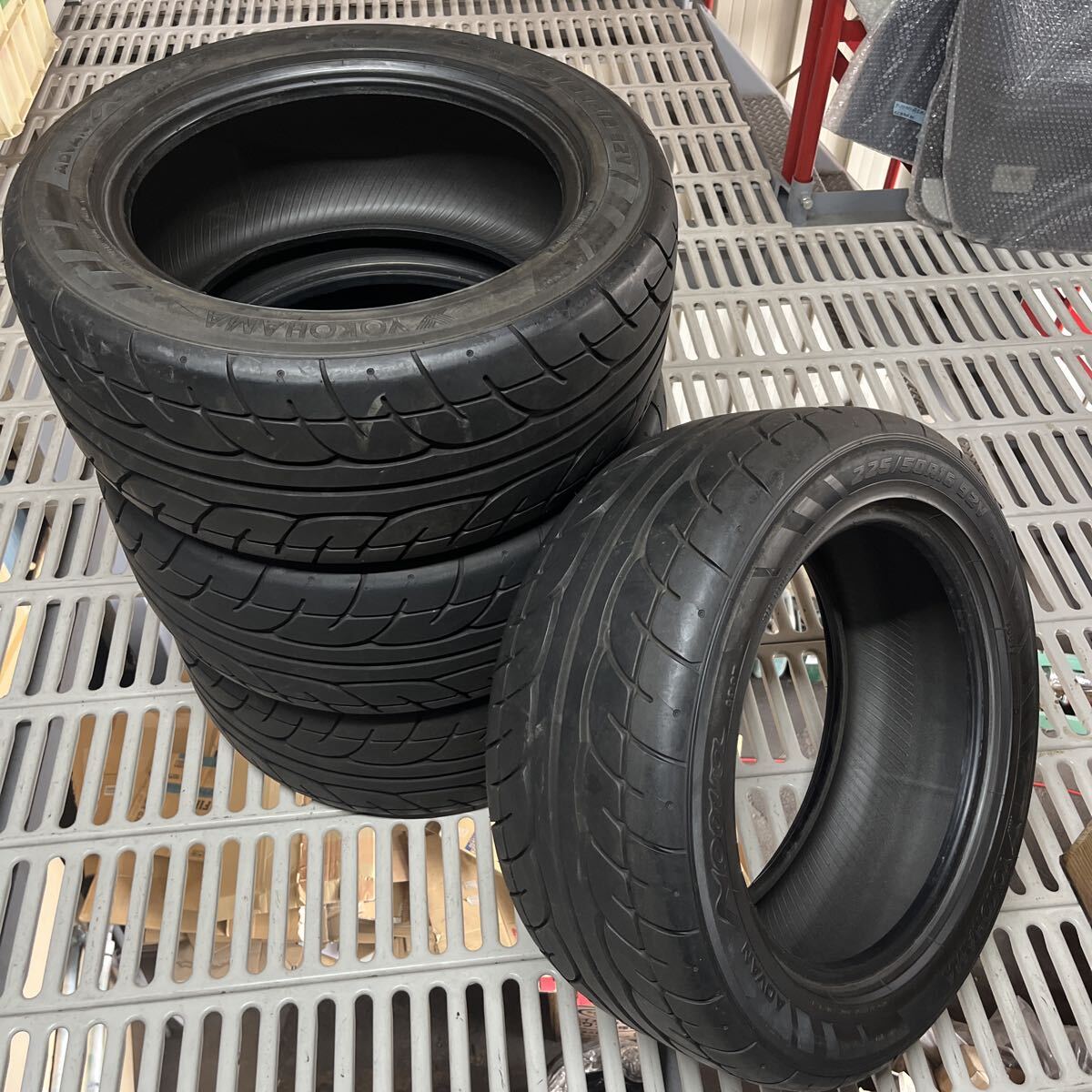 ワタナベホイールPCD114.3 6J+8ほど（NEOVA AD07）付属品あり ワタナベ14インチ 6J +50 PCD114.3 ヨコハマADVAN NEOVA AD07 195