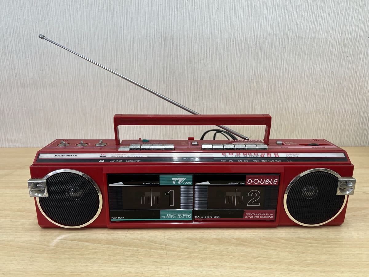 中古】希少 赤色 FAIR MATE フェアメイト Wラジカセ RD-W22 一部動作OK