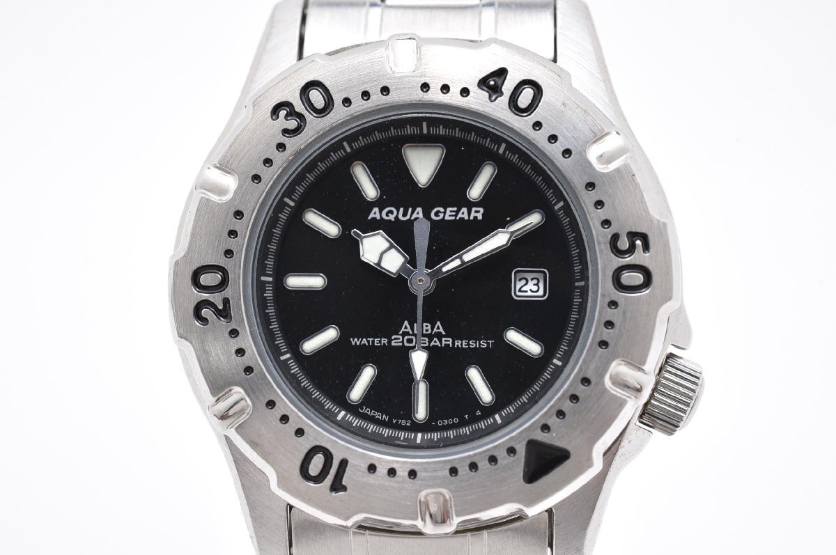 動作OK【良品】SEIKO ALBA V348-6090 バンド長い20cm セイコー アルバ 
