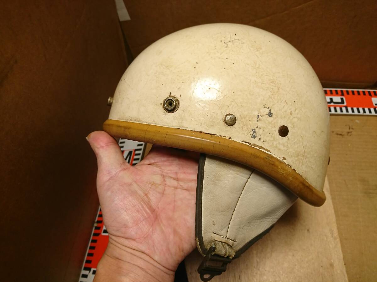 新品】アイボリー ビンテージ スモール ジェット ヘルメット ☆極小帽