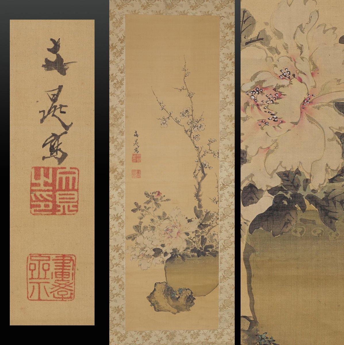 中国極彩色肉筆花鳥画バラ一括」 絹本 5枚 ｜和本 古典籍 中国美術 院