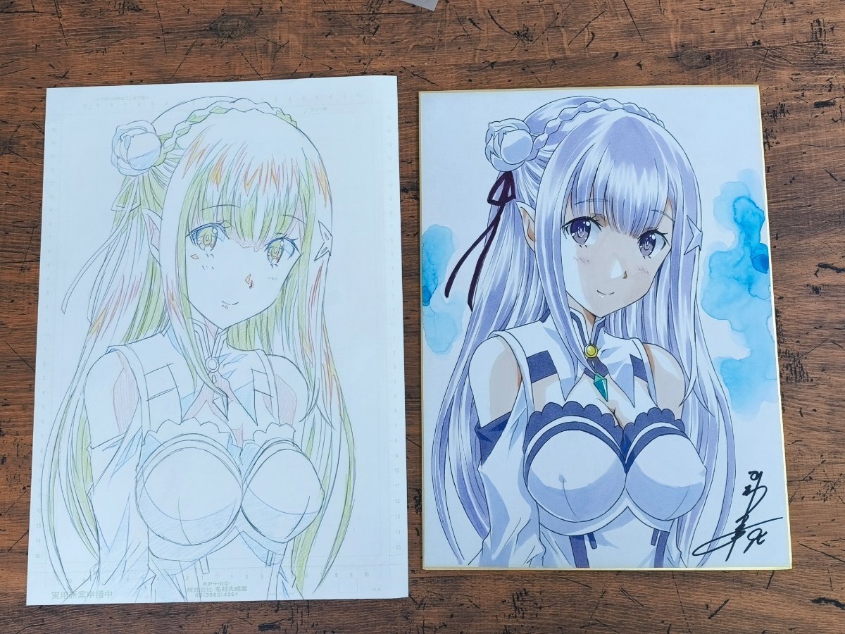 新品】ミニ色紙 エミリア＆レム Re:ゼロから始める異世界生活 リゼロの