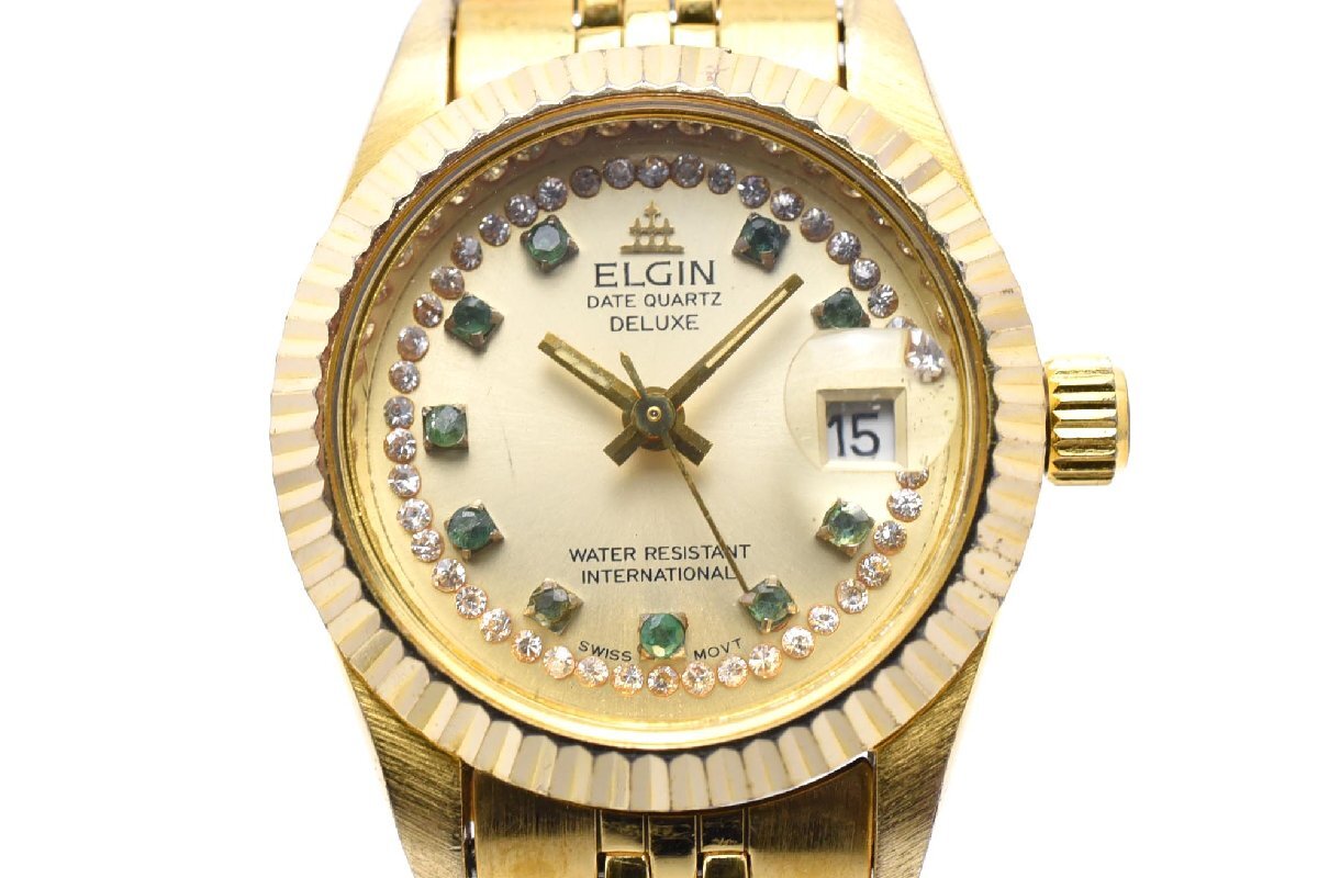 新品】【未使用品】☆ELGIN☆エルジン☆DATE QUARTZ DELUXE☆メンズ 
