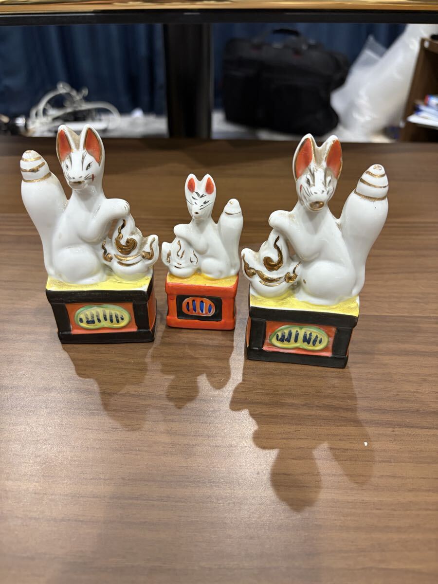やや傷や汚れあり】お稲荷さん キツネ 狐 置物 お狐様 稲荷象 稲荷神社