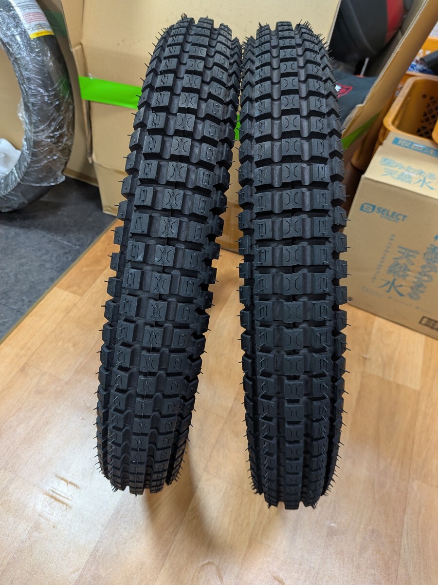 3.00-17 オフロード　ブロックタイヤ 2本セット　SR244 カブ系 SHINKO SR244 3.00-17 オフロードタイヤ 中古 おまけチューブ付き