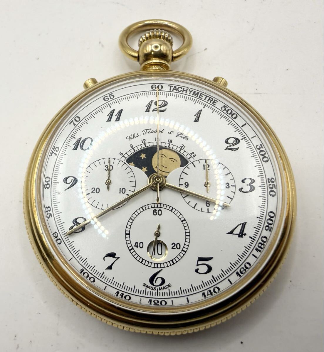 中古】1円☆稼働品【TISSOT ティソ】QZ/クォーツ F356 ムーンフェイズ